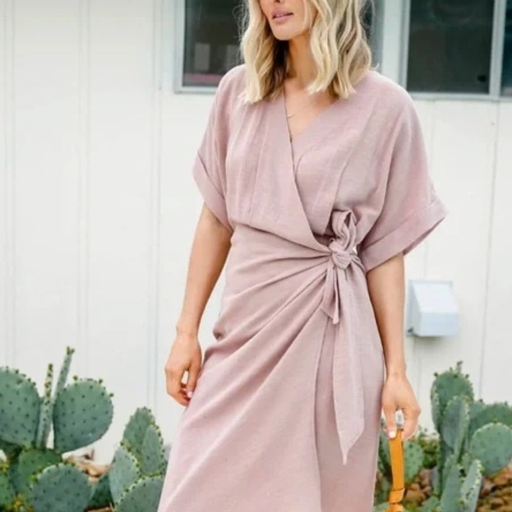 Able Cady Wrap Dress - XS - Mauve